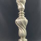 Louis XIV style pewter candlestick with twisted decoration
