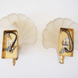 Pair of glass shell sconces