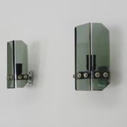 Pair of Italian wall lights in transparent blue-grey glass from the 70s