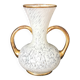 white and gold Clichy glass vase