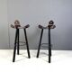 Mid Century Brutalist Bar Stools - Set of 2, 1960s