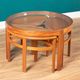 Retro Teak 1960s Nathan Trinity Nest Of Tables Teak & Glass Four Tables