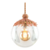 Art Deco Italian Pink Fabric and Brass Globe Pendant Lamp