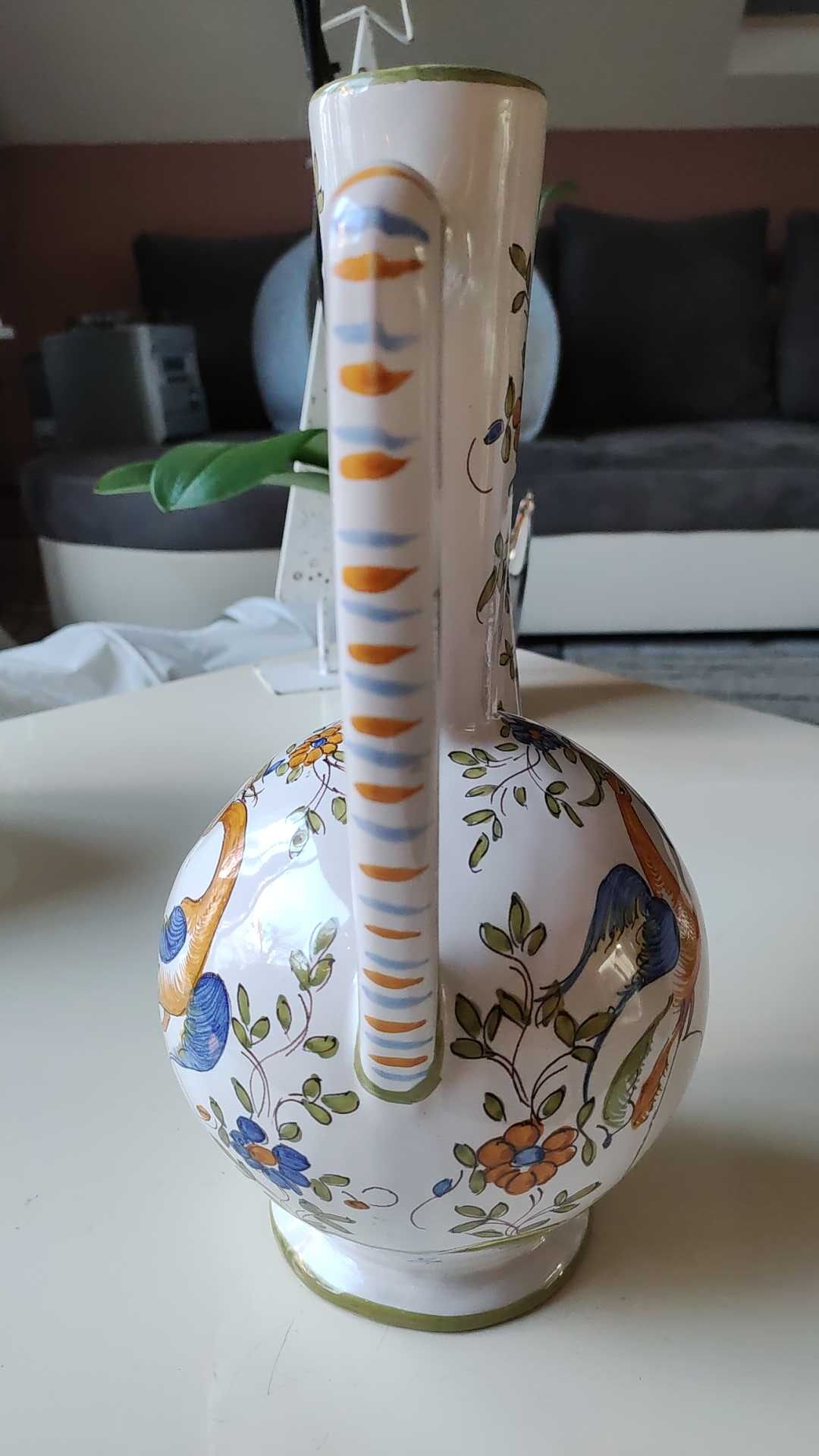 Vintage ewer design Martres Tolosane/Decor Moustiers earthenware. Produced in "Limited Edition"