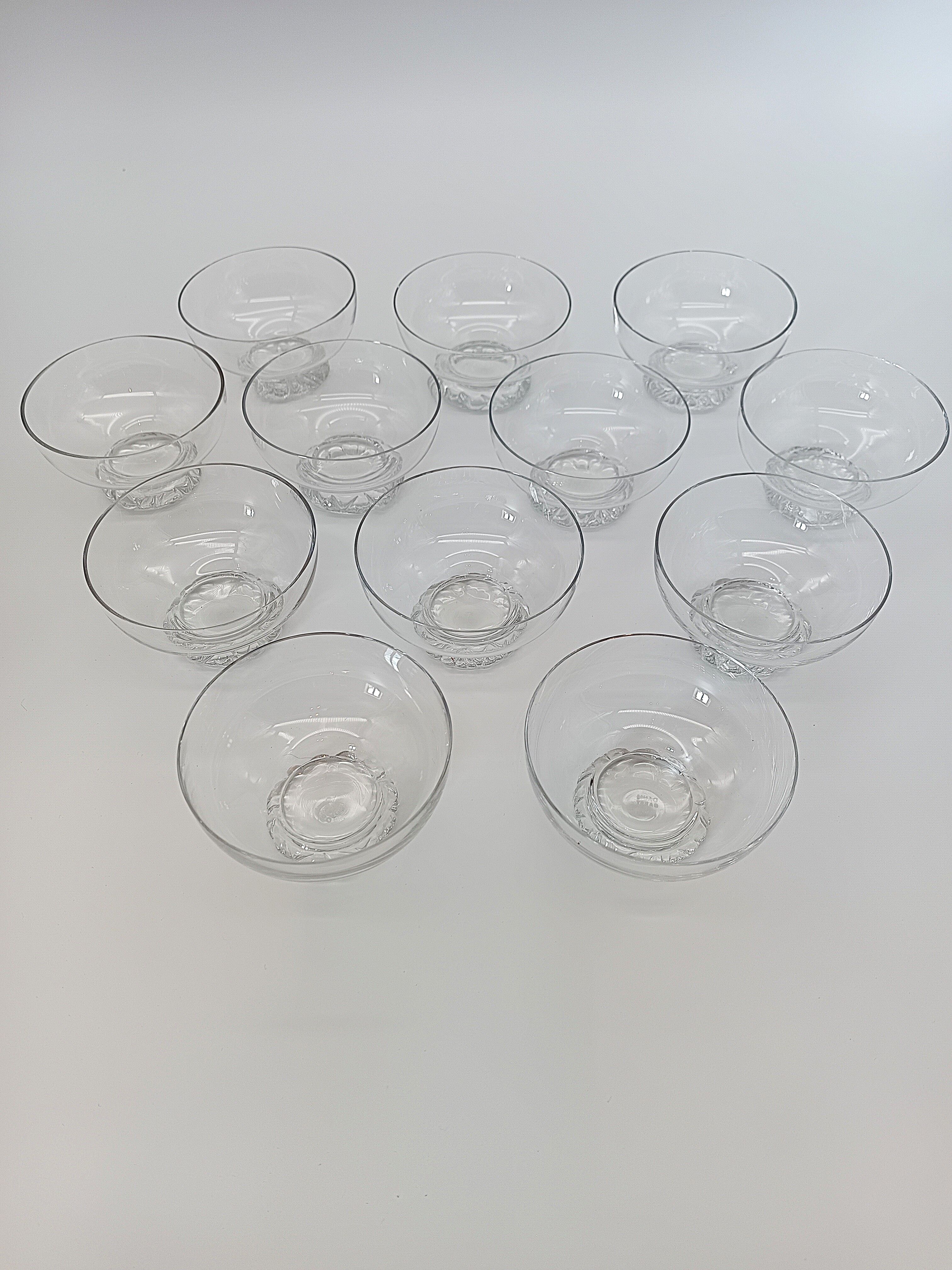 Set of 12 dessert / ice cream bowls in crystal - Daum Nancy France - Circa