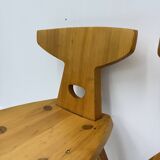 Jacob Kielland-Brandt dining chairs solid pine Denmark , 1960s