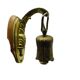 Eclectic wall sconce, golden brass, beech, Germany, 1930s.