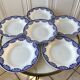 Set of 6 hollow plates Digoin Sarreguemines model Capri Casino 50s