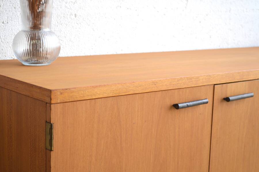 Enfilade par Uniflex en teck & cuir 183 cm
