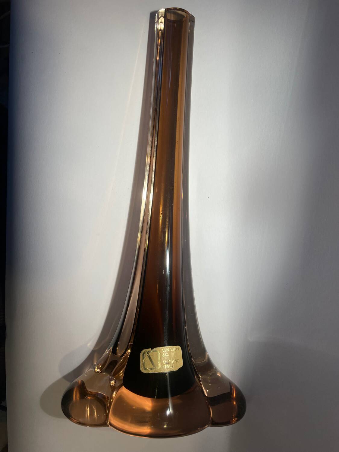 Sommerso soliflore vase by V.Nason, Murano