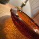 Vintage Amber Textured Glass Ashtray – 1970s – Space Style