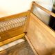 Children's bed in wood and wicker woven on wheels 1960