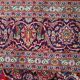Antique Kashan wool rug, medallion & allover floral, crimson & navy, c. 1920s — 283 × 384 cm — 1C1279