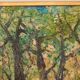 Original Mid Century Swedish Oil on Panel – “Textured Forest” by Stig Allan