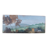 Small oil painting on wood, Tuscan landscape