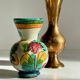 Vases céramique artisanale laiton ciselé vintage