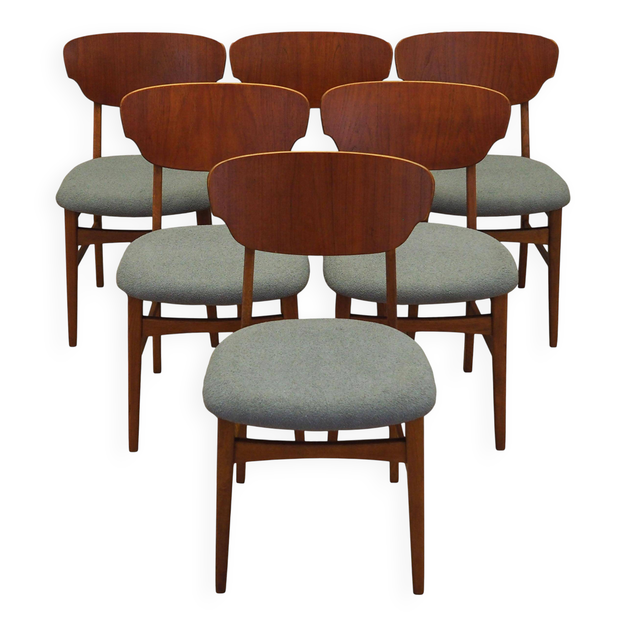 Set of six teak chairs, Danish design, 1970s, production: Denmark
