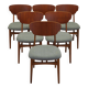 Set of six teak chairs, Danish design, 1970s, production: Denmark