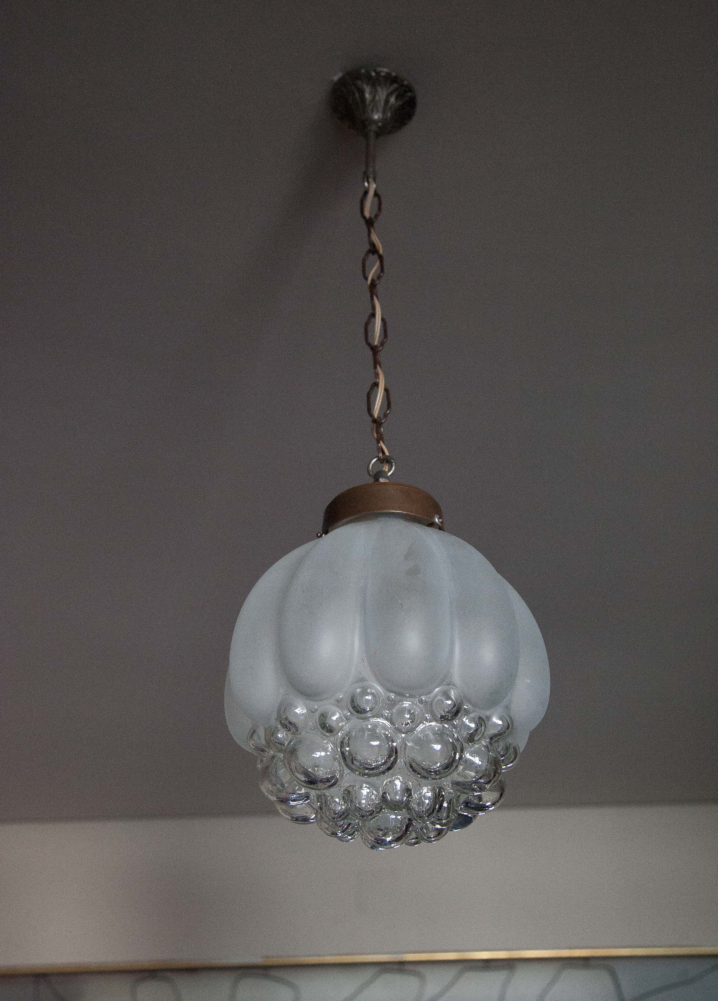 Vintage, old Suspension suspension, globe glass bubble, bubble lamp, shabby chic, interior decoration, for light, ceiling light