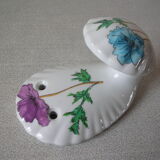 Old coat hook in porcelain of Paris floral decoration anemone retro decoration