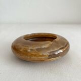 Vintage round alabaster or onyx ashtray