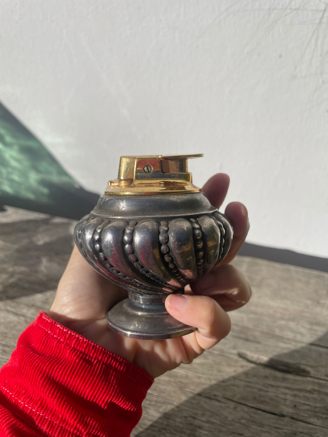 Ronson silver-plated metal lighter