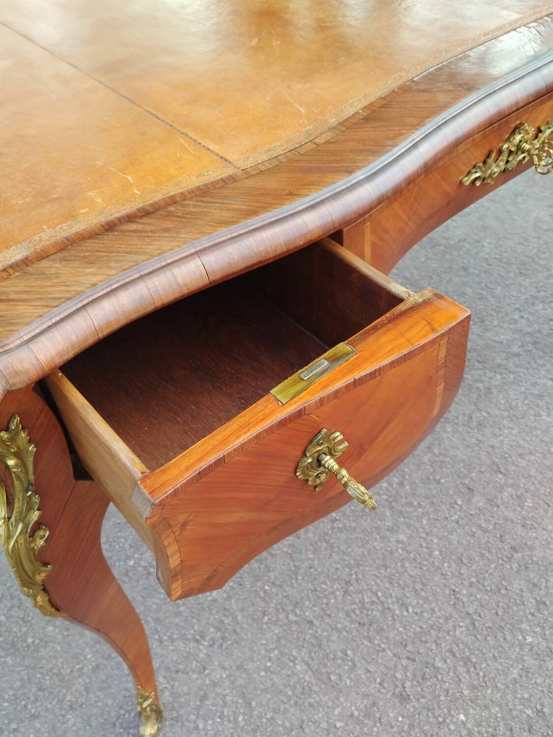 antique Louis XV style marquetry desk