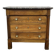 19th-century Empire commode in walnut with a grey St Anne marble top.
