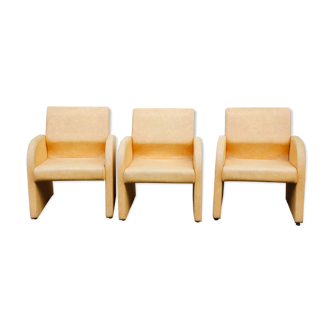 Trio Chairs club Italy 70's