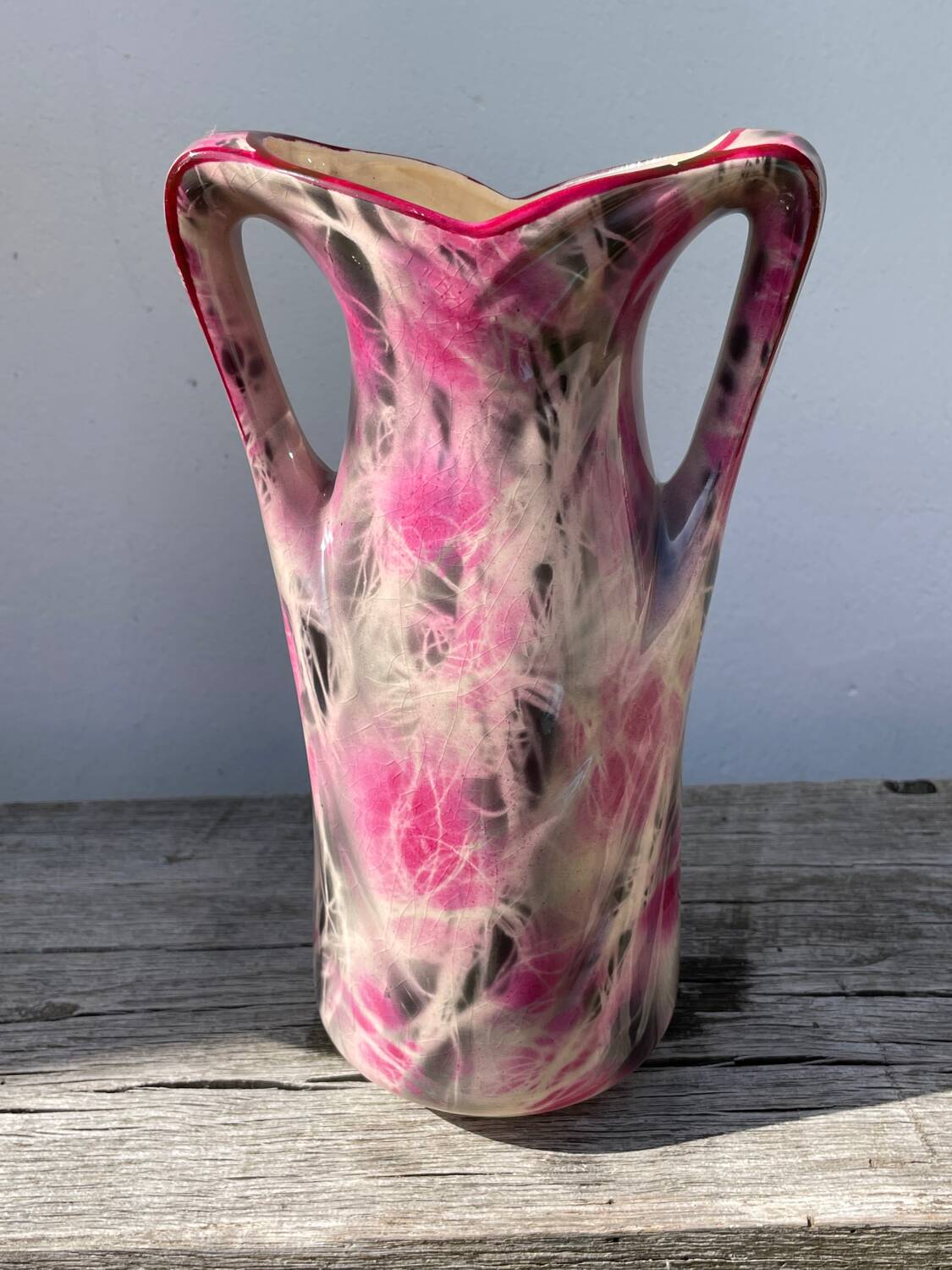 Art Deco pink ceramic vase