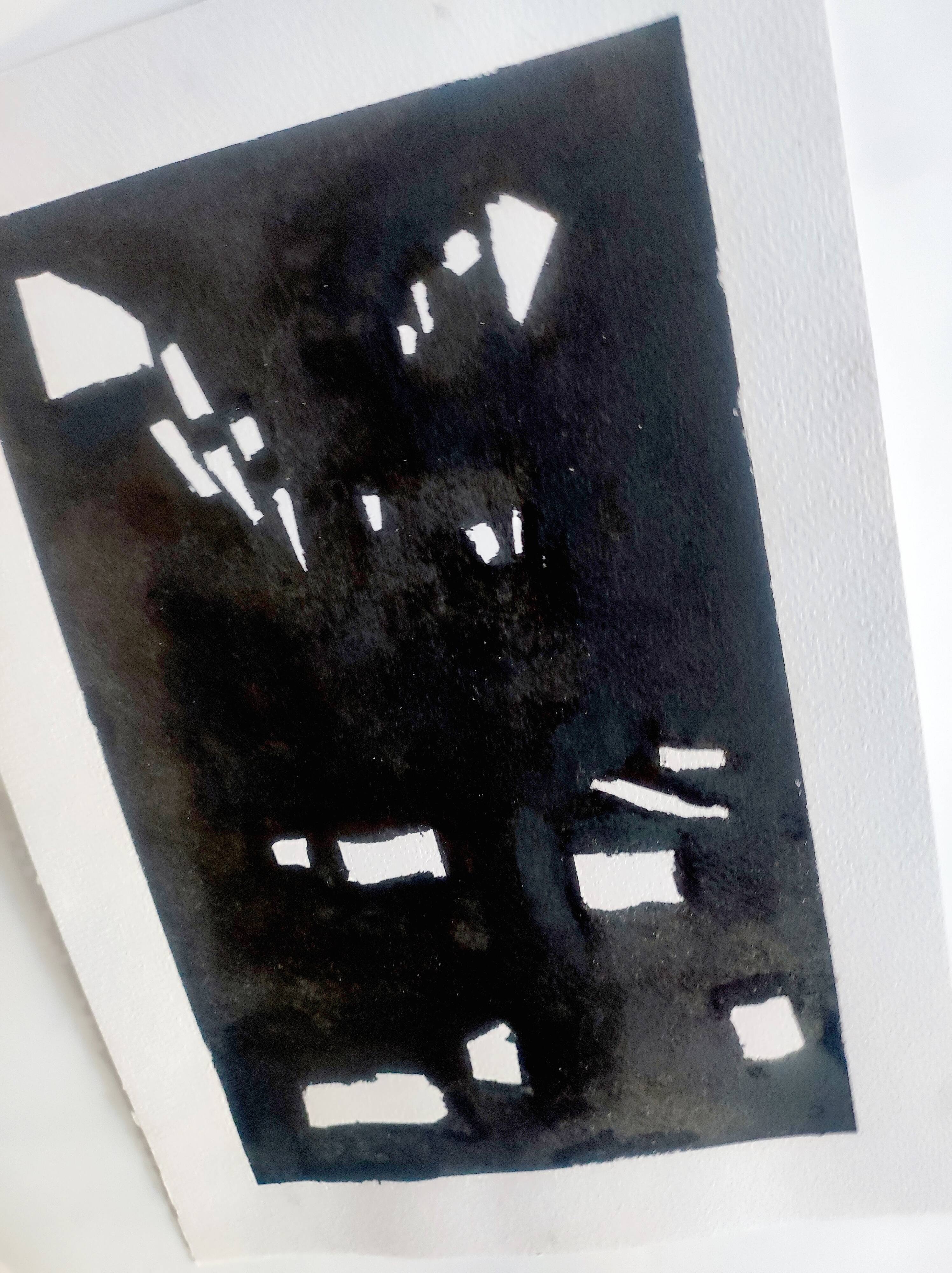 Black abstract painting