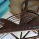 Vintage set of 2 swivel chairs in bamboo and rattan - Papasan shape