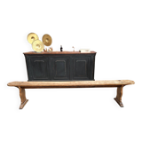 Large solid elm farmhouse bench
