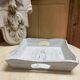 Old wooden tray with aged white patina