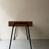 Desk in wood and black metal design 1950