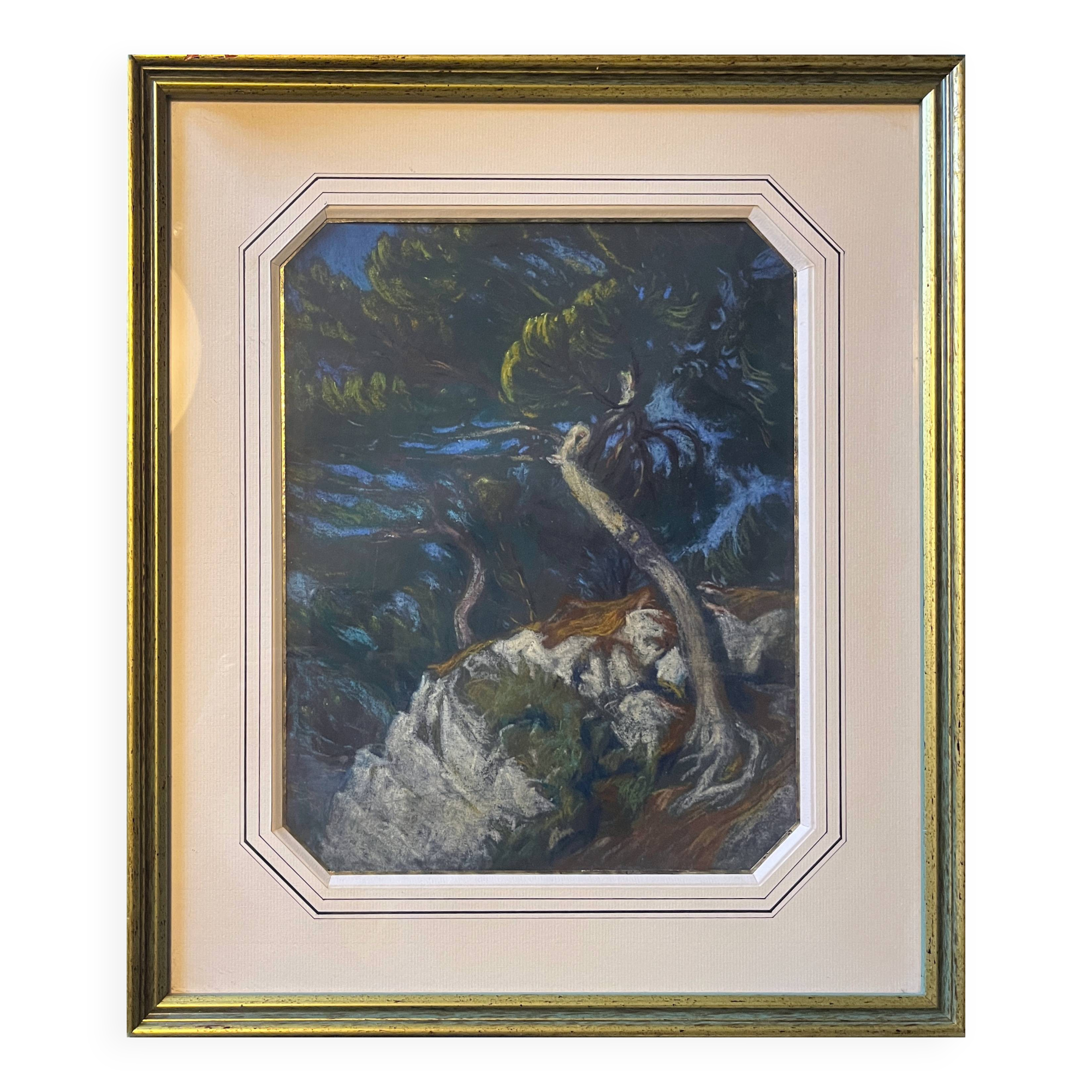 Painting attr. Ed. Pannetier (1884-1965) Southern landscape tree