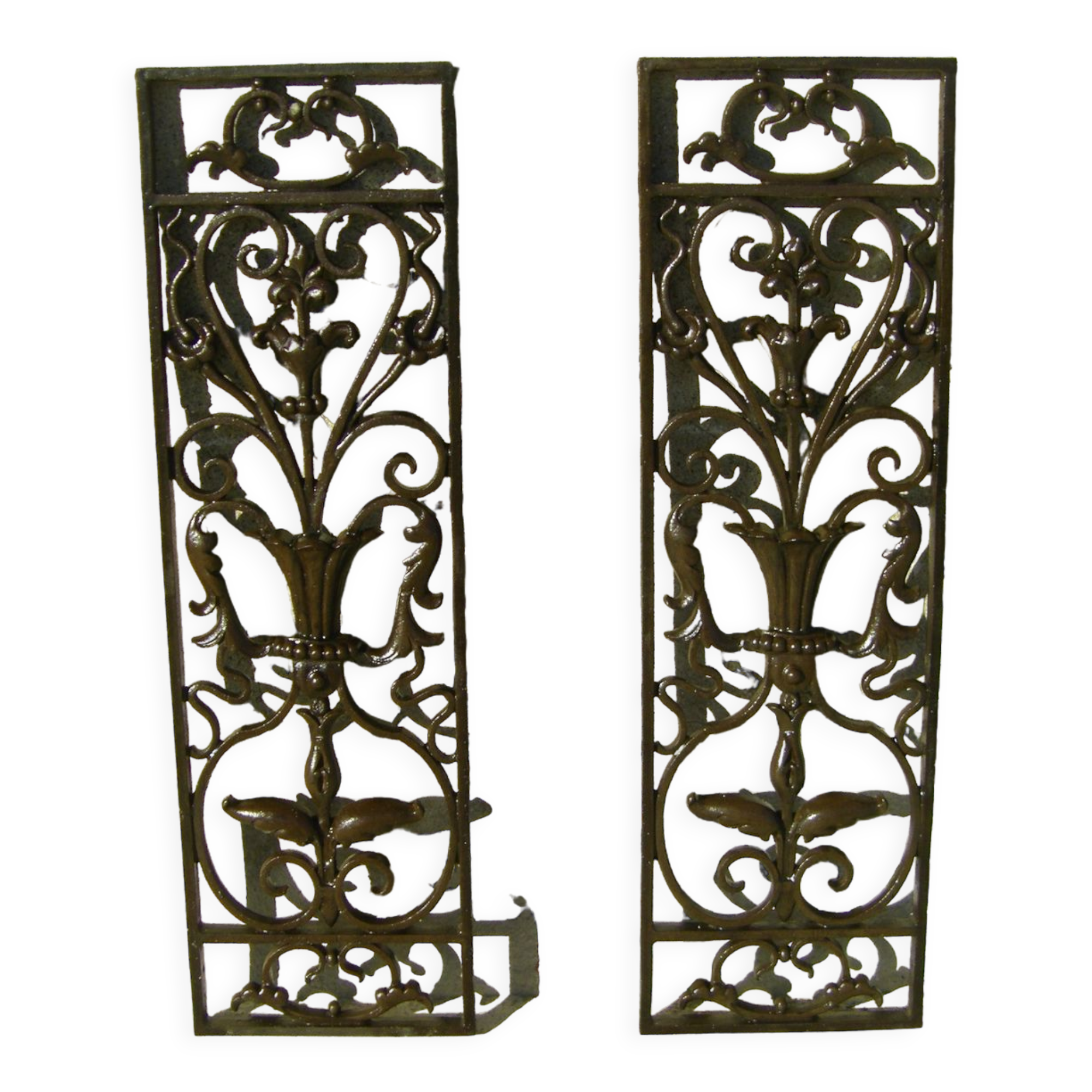 Pair of wrought iron door grilles from Dammarie