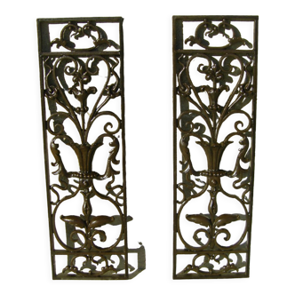 Pair of wrought iron door grilles from Dammarie