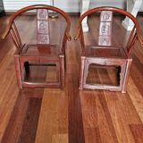 Fauteuils chinois en bois laqués