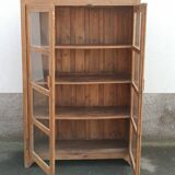 Old wooden glass cabinet