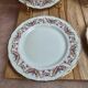 Set of 4 dessert plates French porcelain Digoin romantic floral gold decoration