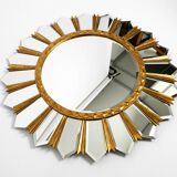 Large gilded Italian XXL Regency Sunburst Wall Mirror | diameter 93 cm