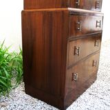 Pretty little Art Deco chest of drawers from the 1930s in walnut.
