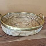 Gabriella Crespi (1922-2017) Rattan basket, tray, centerpiece