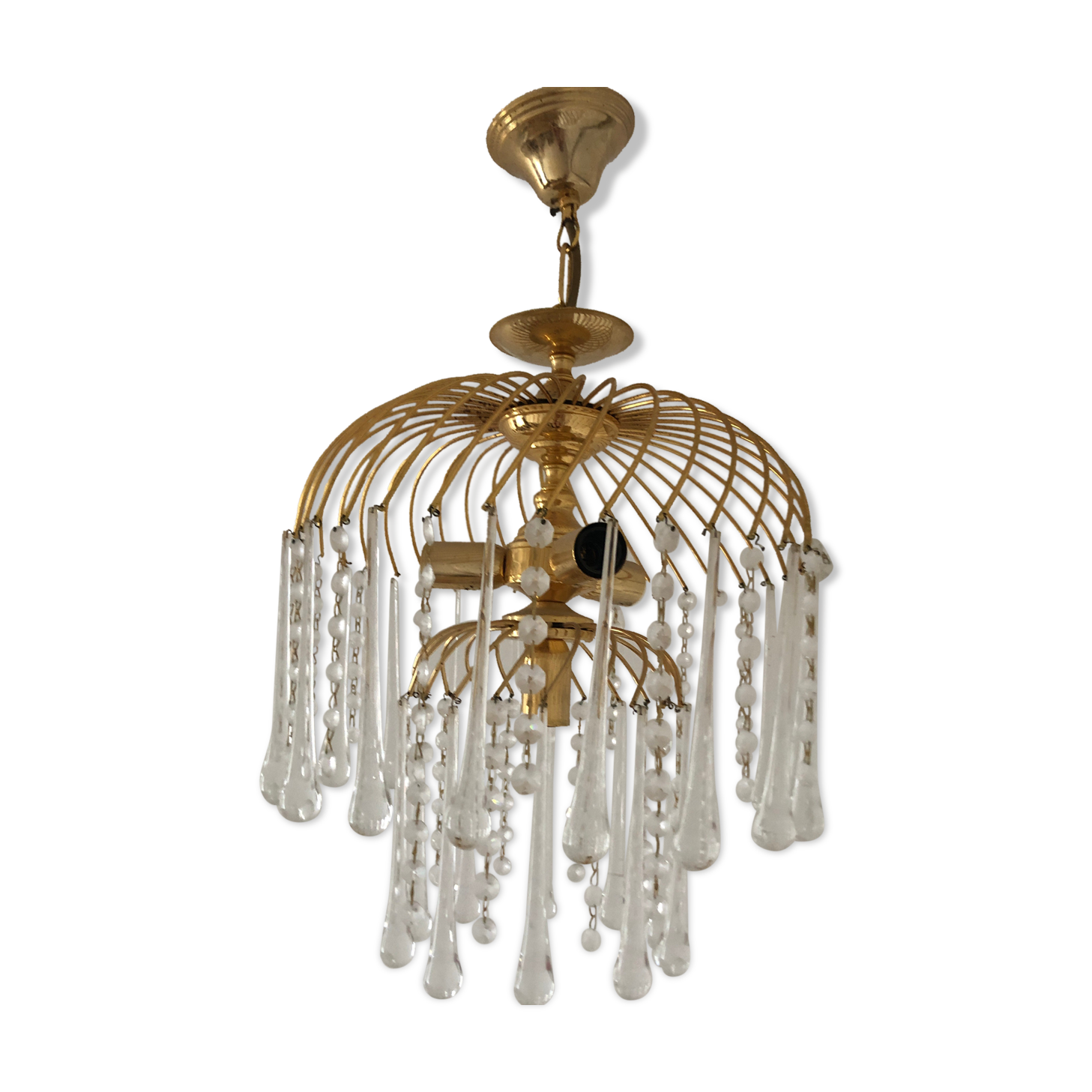 Chandelier waterfall of Murano drops and tassels
