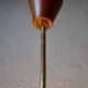 Scandinavian mid-century chandelier, teak, brass, opaline glass, 8 arms, 1950-1960.