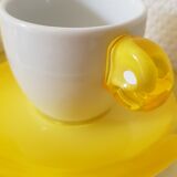 Set de 2 tasses à expresso jaunes Guzzini avec soucoupes