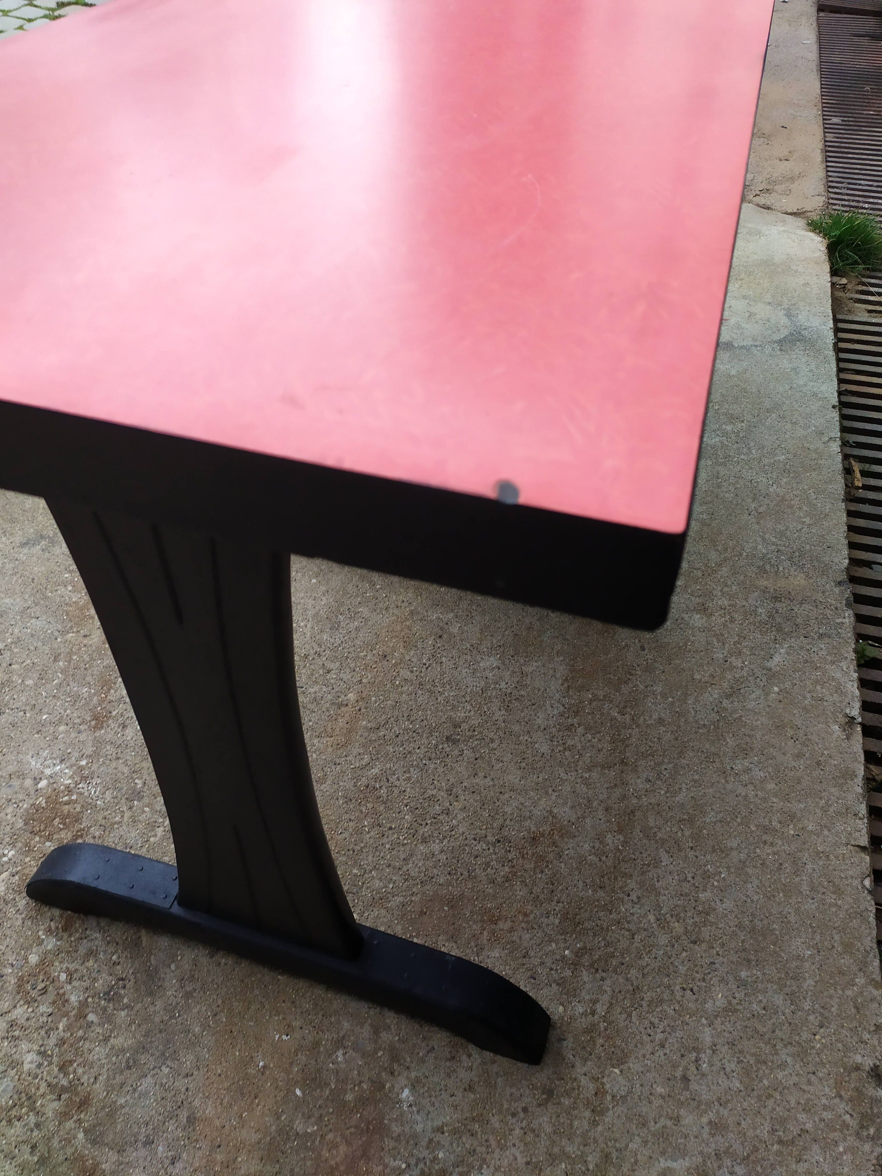 Red formica vintage bistro table