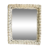 Braided wicker mirror