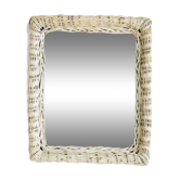 Miroir en osier tressé